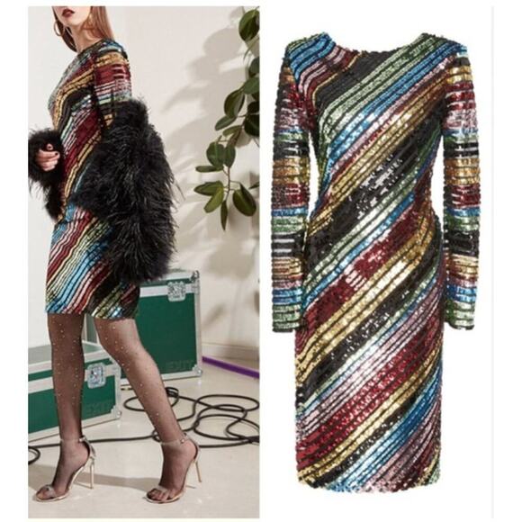 Alcoolique Peyton Dress  Tubolar Sequin IT42 US 6 - Picture 1 of 10